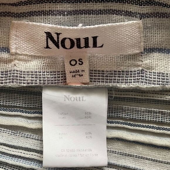 𝅺NOUL Sleeveless Striped Tiered Layered Tank Top Blue White - Picture 4 of 4